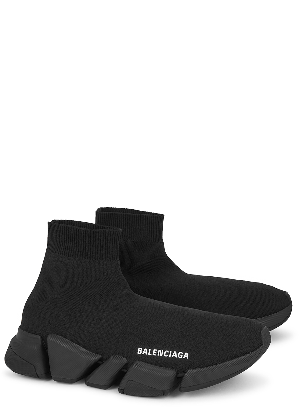 Balenciaga 30mm Speed Recycled Knit Sneakers  Black  Editorialist